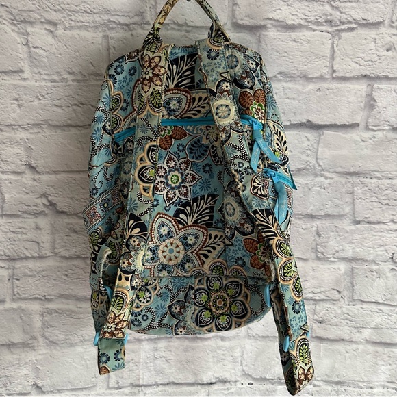 PREOWNED VERA BRADLEY BLUE FLORAL TOTE BAG BACKPACK QUILTED - Picture 7 of 7